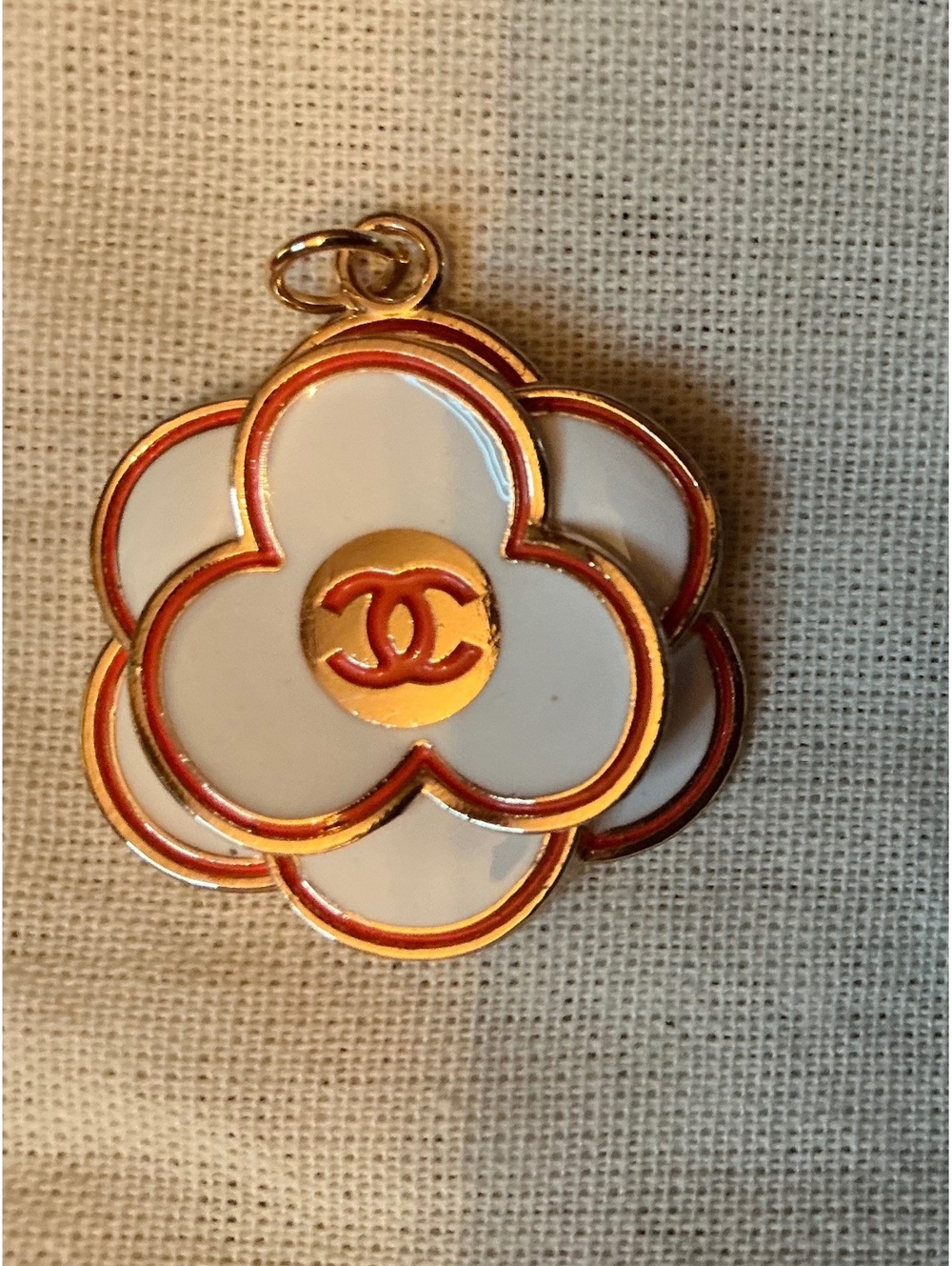 Chanel Upcycled Camelia Zipper Pull/Charm